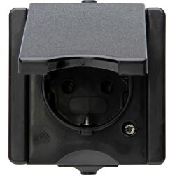 Kopp ProAQA wandcontactdoos RA opbouw spatwaterdicht Zwart IP44