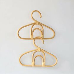WOLLIES Amsterdam Bamboe Kinder Kledinghangers, Naturel, Handgemaakt, 20x15 cm, 3 Stuks