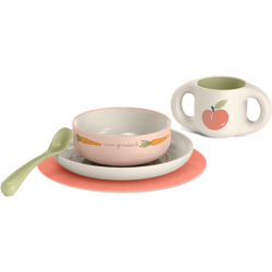 Suavinéx Go Natural Learning Feeding Set with 5 Pieces 1 un. Coral
