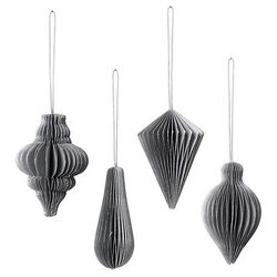 Broste Copenhagen Kerst decoraties DECO 'CHRISTMAS MIX' PAPIER X4 Zilver