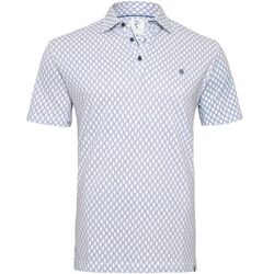 R2 Amsterdam T-shirt Piqué Polo Wheel Track Print Blauw Blauw