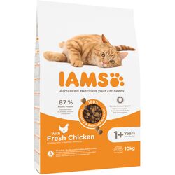 10kg Iams Cat Adult Rijk aan Kip Kattenvoer