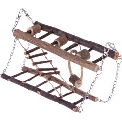 zooplus Exclusive Hangbrug Natuurhout L27xB7xH17cm voor Knaagdieren