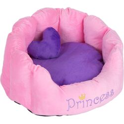 zooplus Exclusive - L 45 x B 40 x H 30 cm - Hondenmand Princess Roze / Paars