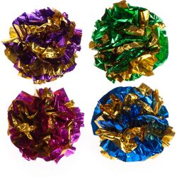 zooplus Exclusive 4 stuks Knisperballen Kattenspeelgoed 4cm