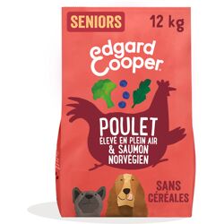 12kg Edgard & Cooper Senior Graanvrij Kip, Zalm - Hondenvoer