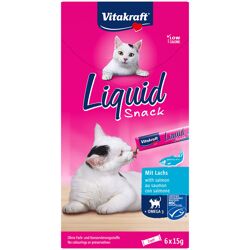 6x15g Cat Liquid- met Zalm + Omega 3 Vitakraft Kattensnacks