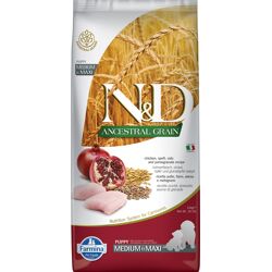 N&D Ancestral Grain Dog 12kg Ancestral Grain Puppy Medium & Maxi Kip & Granaatappel Farmina N&D Hondenvoer