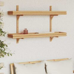 vidaXL Wandplank met plank met opslag Bruin 100 x 26 x 60 cm Bamboe